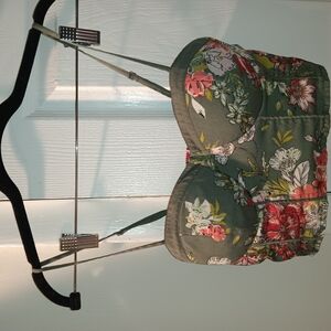 Floral Green Bustier Top